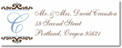 Name Doodles - Rectangle Address Labels/Stickers (Westbrook Brown)
